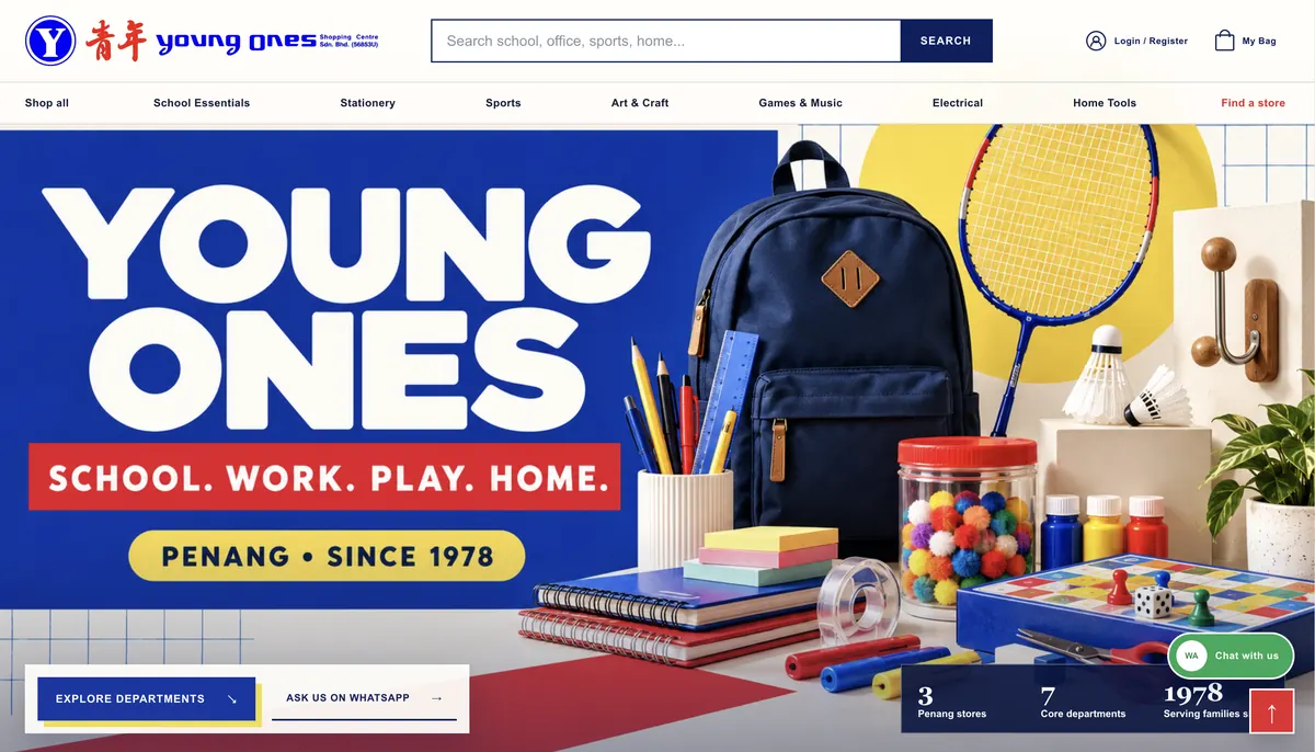 Stationery & lifestyle retail homepage design